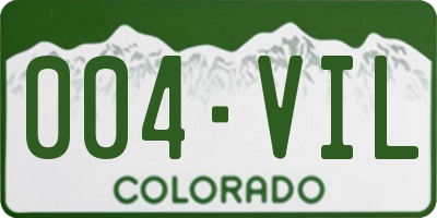 CO license plate 004VIL