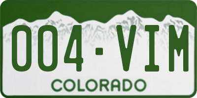 CO license plate 004VIM