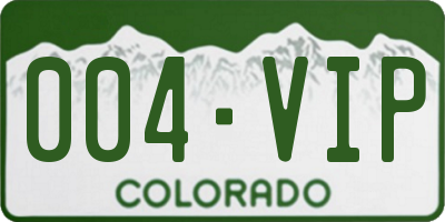 CO license plate 004VIP