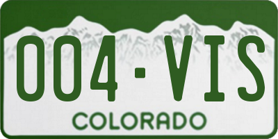 CO license plate 004VIS