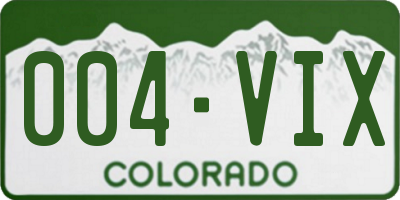 CO license plate 004VIX