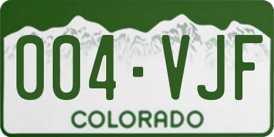 CO license plate 004VJF
