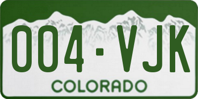 CO license plate 004VJK