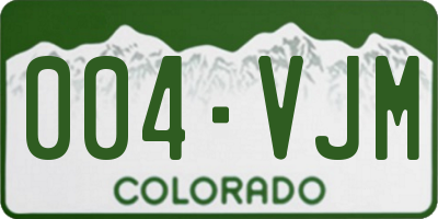 CO license plate 004VJM