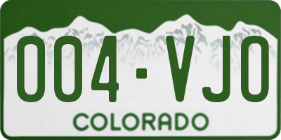 CO license plate 004VJO