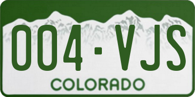 CO license plate 004VJS