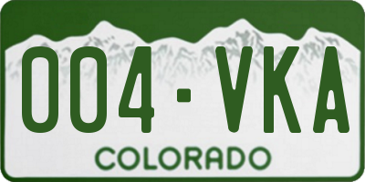 CO license plate 004VKA