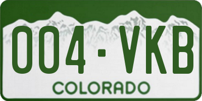 CO license plate 004VKB
