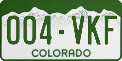 CO license plate 004VKF