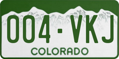 CO license plate 004VKJ