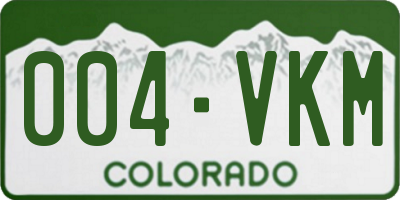 CO license plate 004VKM
