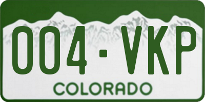 CO license plate 004VKP