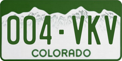 CO license plate 004VKV