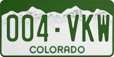 CO license plate 004VKW