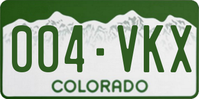 CO license plate 004VKX