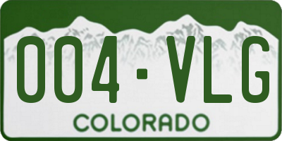 CO license plate 004VLG