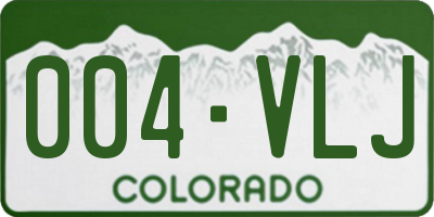 CO license plate 004VLJ
