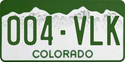 CO license plate 004VLK