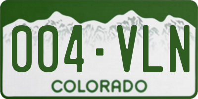 CO license plate 004VLN