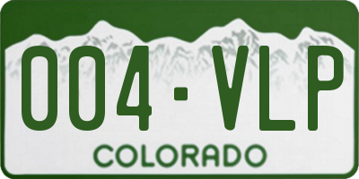CO license plate 004VLP