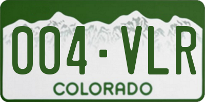 CO license plate 004VLR