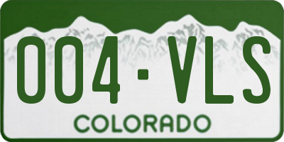 CO license plate 004VLS