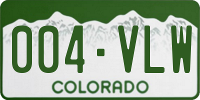 CO license plate 004VLW