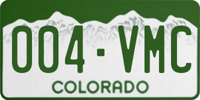 CO license plate 004VMC