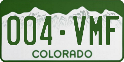 CO license plate 004VMF