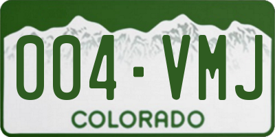 CO license plate 004VMJ