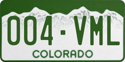 CO license plate 004VML