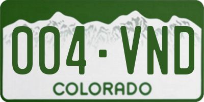 CO license plate 004VND