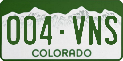 CO license plate 004VNS