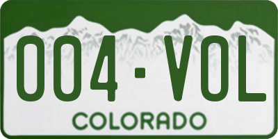 CO license plate 004VOL