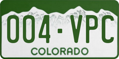 CO license plate 004VPC