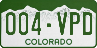 CO license plate 004VPD