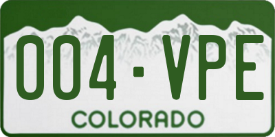 CO license plate 004VPE