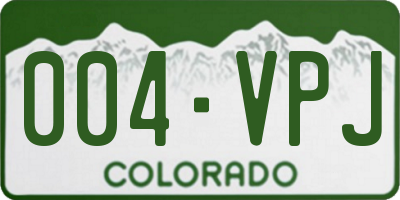 CO license plate 004VPJ