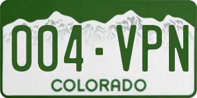 CO license plate 004VPN