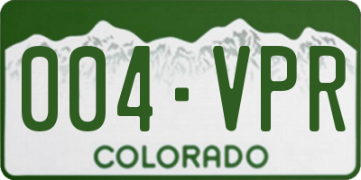 CO license plate 004VPR