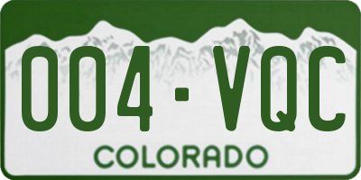 CO license plate 004VQC