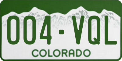 CO license plate 004VQL