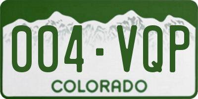 CO license plate 004VQP