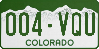 CO license plate 004VQU