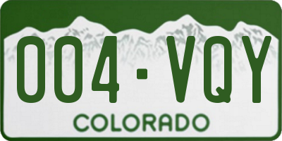 CO license plate 004VQY
