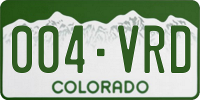 CO license plate 004VRD