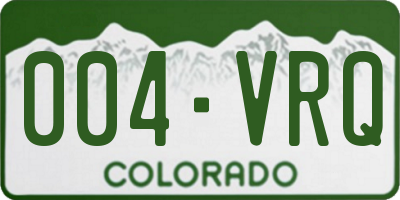 CO license plate 004VRQ