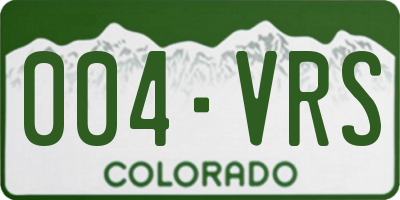 CO license plate 004VRS