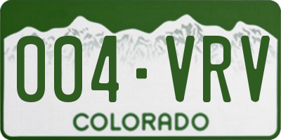 CO license plate 004VRV