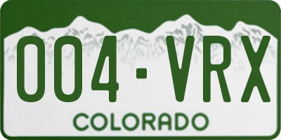 CO license plate 004VRX